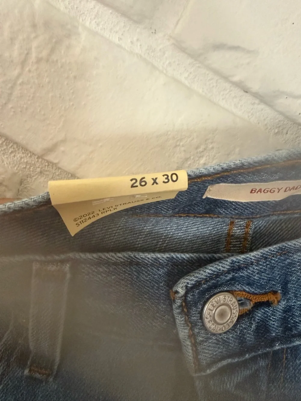 Levi's Baggy Dad Jeans in Heavy Check Wash - Picture 12 of 13